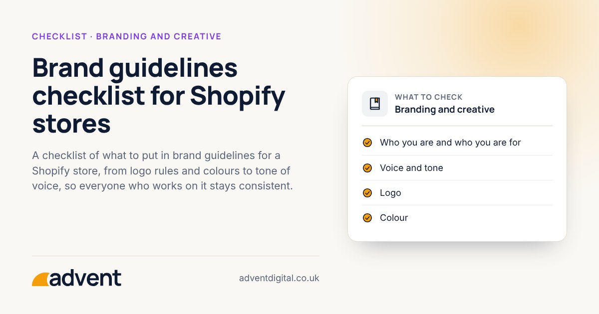 Checklist thumbnail: Brand guidelines checklist for Shopify stores