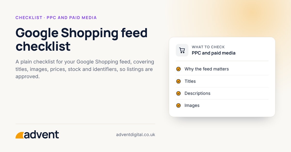 Checklist thumbnail: Google Shopping feed checklist