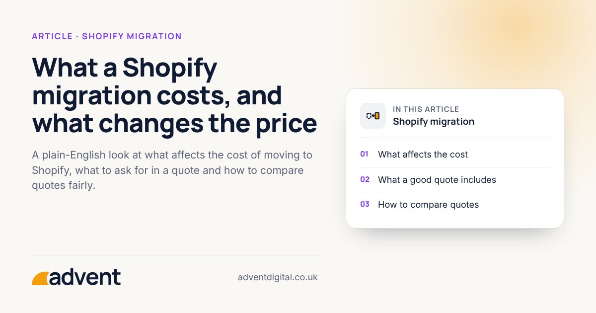 Article thumbnail: What a Shopify migration costs, and what changes the price